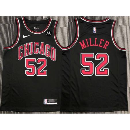 Brad Miller Chicago Bulls Black Jersey with Motorola Sponsor Patch