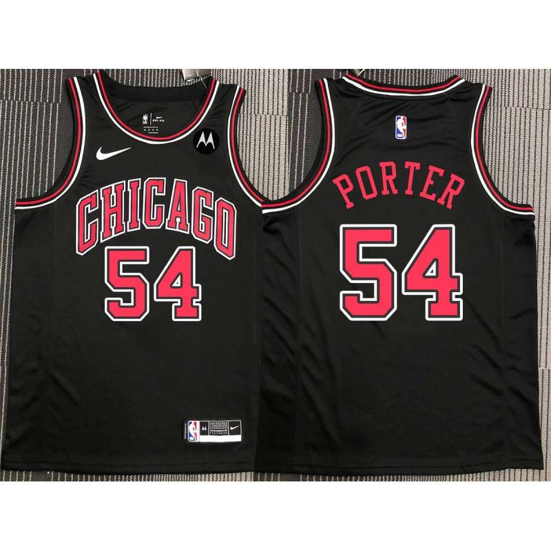 Howard Porter Chicago Bulls Black Jersey with Motorola Sponsor Patch