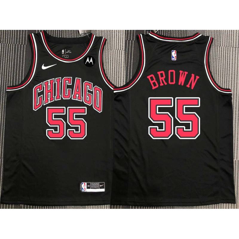 Roger Brown Chicago Bulls Black Jersey with Motorola Sponsor Patch