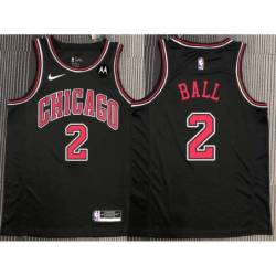 Lonzo Ball Chicago Bulls Black Jersey with Motorola Sponsor Patch