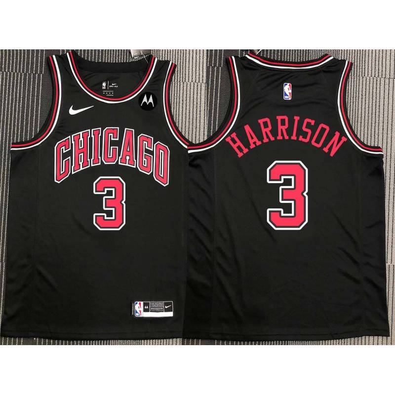 Shaquille Harrison Chicago Bulls Black Jersey with Motorola Sponsor Patch