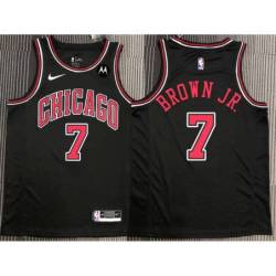 Troy Brown Jr. Chicago Bulls Black Jersey with Motorola Sponsor Patch