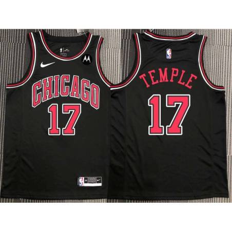 Garrett Temple Chicago Bulls Black Jersey with Motorola Sponsor Patch