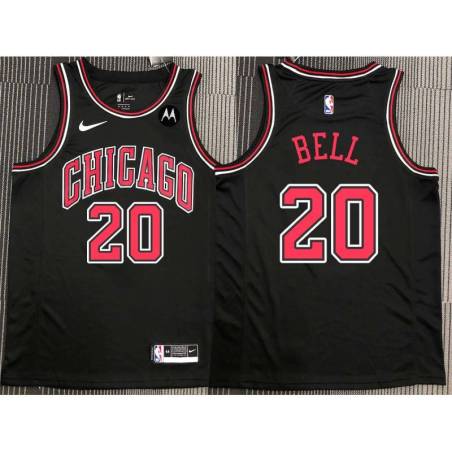 Jordan Bell Chicago Bulls Black Jersey with Motorola Sponsor Patch