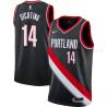 Black Jerry Sichting Twill Basketball Jersey -Trail Blazers #14 Sichting Twill Jerseys, FREE SHIPPING