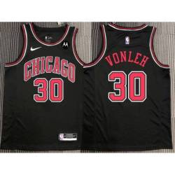 Noah Vonleh Chicago Bulls Black Jersey with Motorola Sponsor Patch