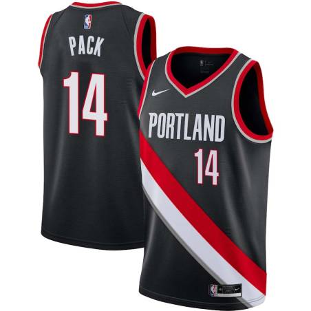 Black Robert Pack Twill Basketball Jersey -Trail Blazers #14 Pack Twill Jerseys, FREE SHIPPING