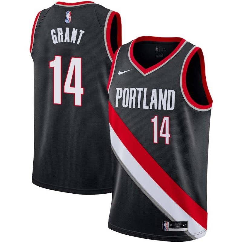 Black Gary Grant Twill Basketball Jersey -Trail Blazers #14 Grant Twill Jerseys, FREE SHIPPING