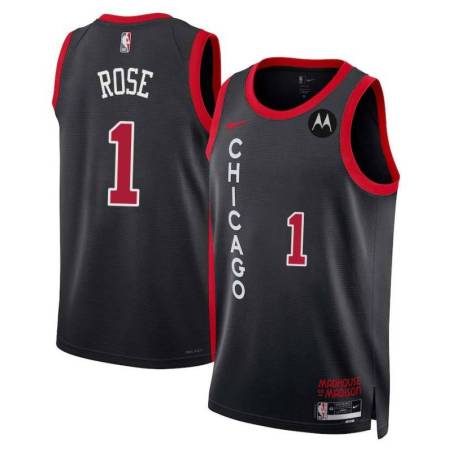 Derrick Rose Chicago Bulls 2023-24 City Edition Jersey with Motorola Sponsor Patch