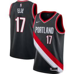 Black Mario Elie Twill Basketball Jersey -Trail Blazers #17 Elie Twill Jerseys, FREE SHIPPING