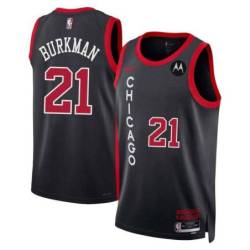 Roger Burkman Chicago Bulls 2023-24 City Edition Jersey with Motorola Sponsor Patch