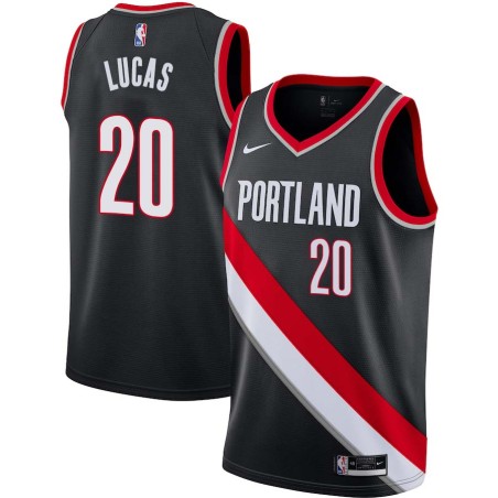 Black Maurice Lucas Twill Basketball Jersey -Trail Blazers #20 Lucas Twill Jerseys, FREE SHIPPING