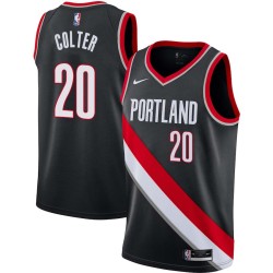 Black Steve Colter Twill Basketball Jersey -Trail Blazers #20 Colter Twill Jerseys, FREE SHIPPING