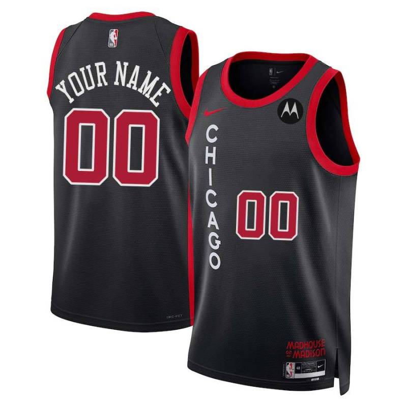 Customized Chicago Bulls 2023-24 City Edition Jersey with Motorola Sponsor Patch