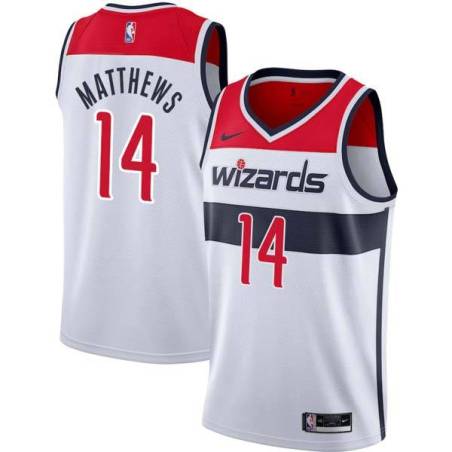 White Wes Matthews Wizards Twill Jersey