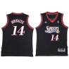 Black Throwback Jeff Hornacek Twill Basketball Jersey -76ers #14 Hornacek Twill Jerseys, FREE SHIPPING