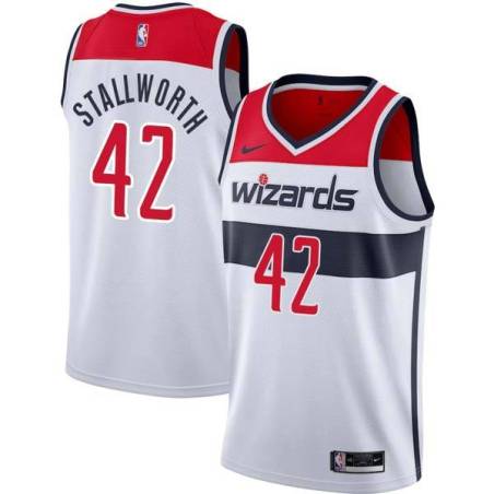 White Dave Stallworth Wizards Twill Jersey