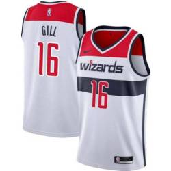 White Anthony Gill Wizards Twill Jersey