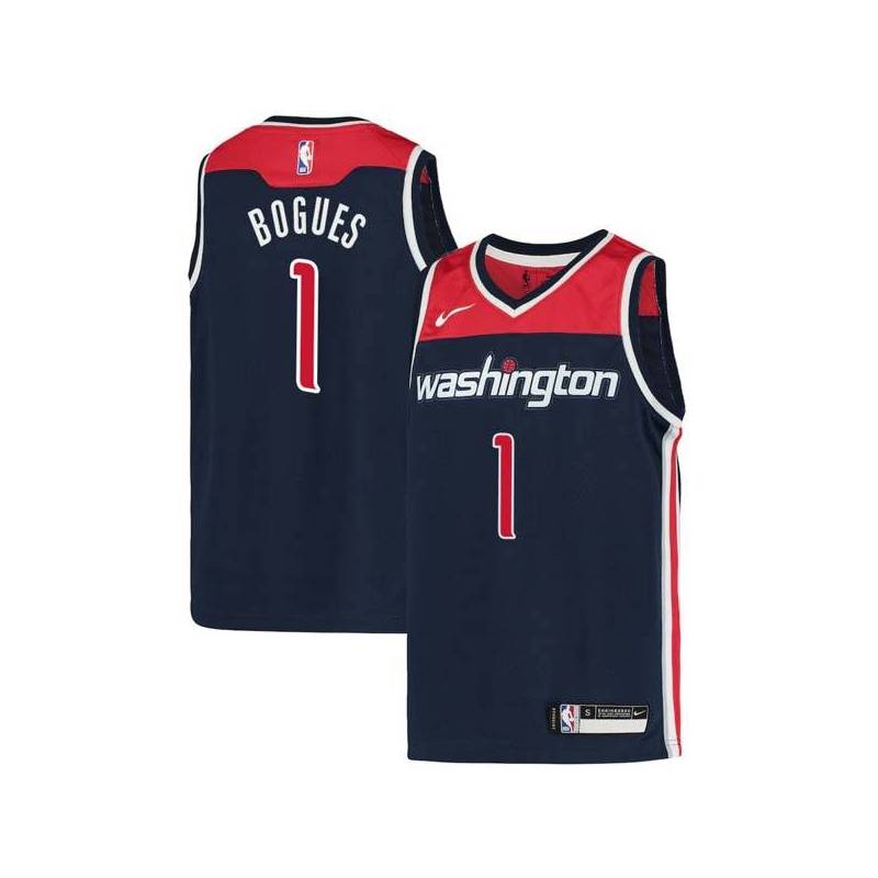 Navy Muggsy Bogues Wizards Twill Jersey
