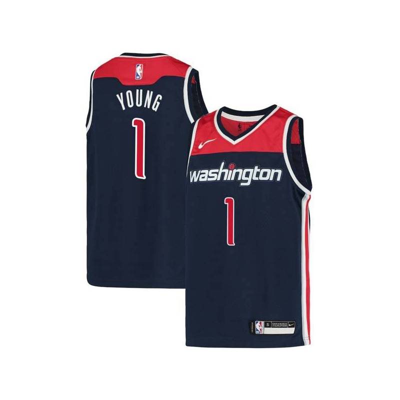 Navy Nick Young Wizards Twill Jersey