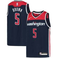 Navy Kwame Brown Wizards Twill Jersey