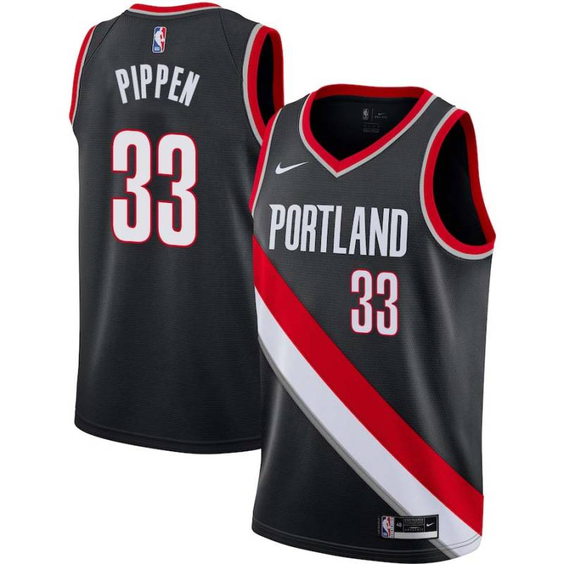 Black Scottie Pippen Twill Basketball Jersey -Trail Blazers #33 Pippen Twill Jerseys, FREE SHIPPING