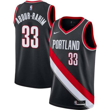 Black Shareef Abdur-Rahim Twill Basketball Jersey -Trail Blazers #33 Abdur-Rahim Twill Jerseys, FREE SHIPPING