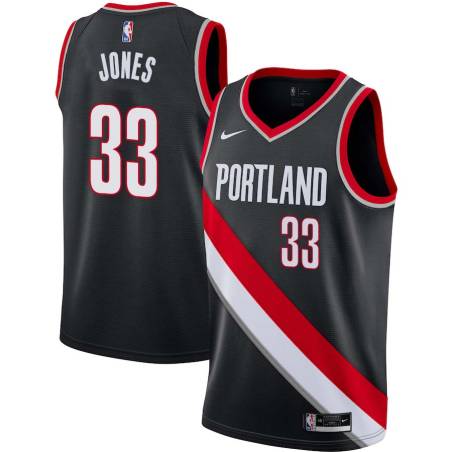 Black James Jones Twill Basketball Jersey -Trail Blazers #33 Jones Twill Jerseys, FREE SHIPPING