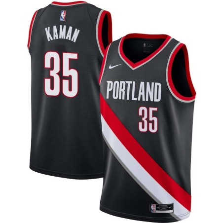 Black Chris Kaman Twill Basketball Jersey -Trail Blazers #35 Kaman Twill Jerseys, FREE SHIPPING