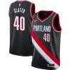 Black Reggie Slater Twill Basketball Jersey -Trail Blazers #40 Slater Twill Jerseys, FREE SHIPPING