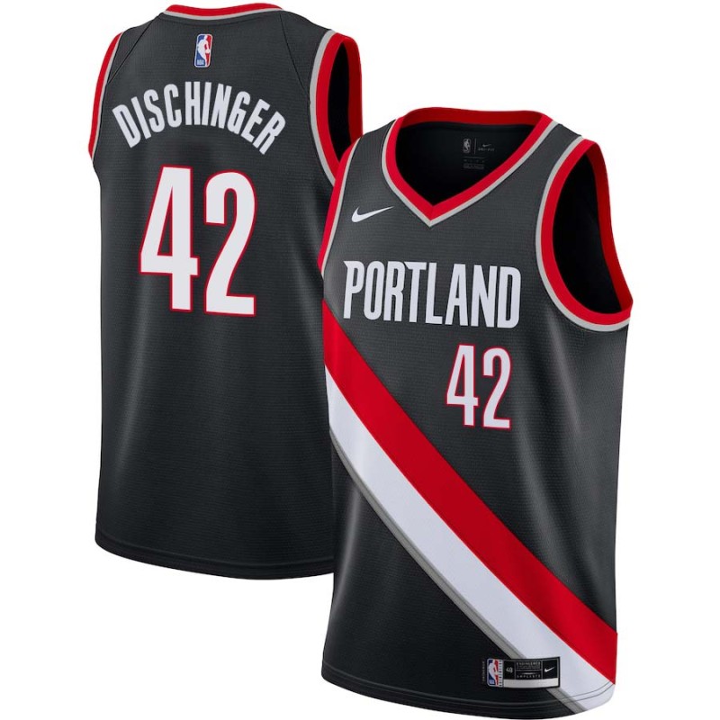 Black Terry Dischinger Twill Basketball Jersey -Trail Blazers #42 Dischinger Twill Jerseys, FREE SHIPPING