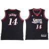 Black Throwback Jaren Jackson Twill Basketball Jersey -76ers #14 Jackson Twill Jerseys, FREE SHIPPING