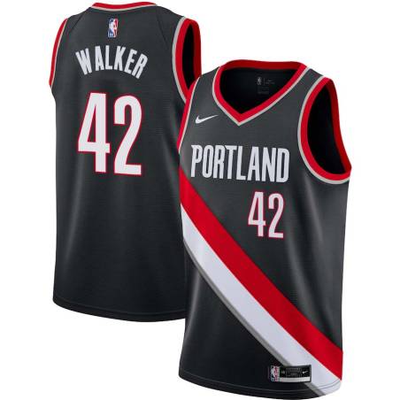 Black Wally Walker Twill Basketball Jersey -Trail Blazers #42 Walker Twill Jerseys, FREE SHIPPING