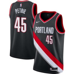 Black Geoff Petrie Twill Basketball Jersey -Trail Blazers #45 Petrie Twill Jerseys, FREE SHIPPING