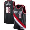 Black Nicolas Batum Twill Basketball Jersey -Trail Blazers #88 Batum Twill Jerseys, FREE SHIPPING