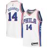 White Nazr Mohammed Twill Basketball Jersey -76ers #14 Mohammed Twill Jerseys, FREE SHIPPING