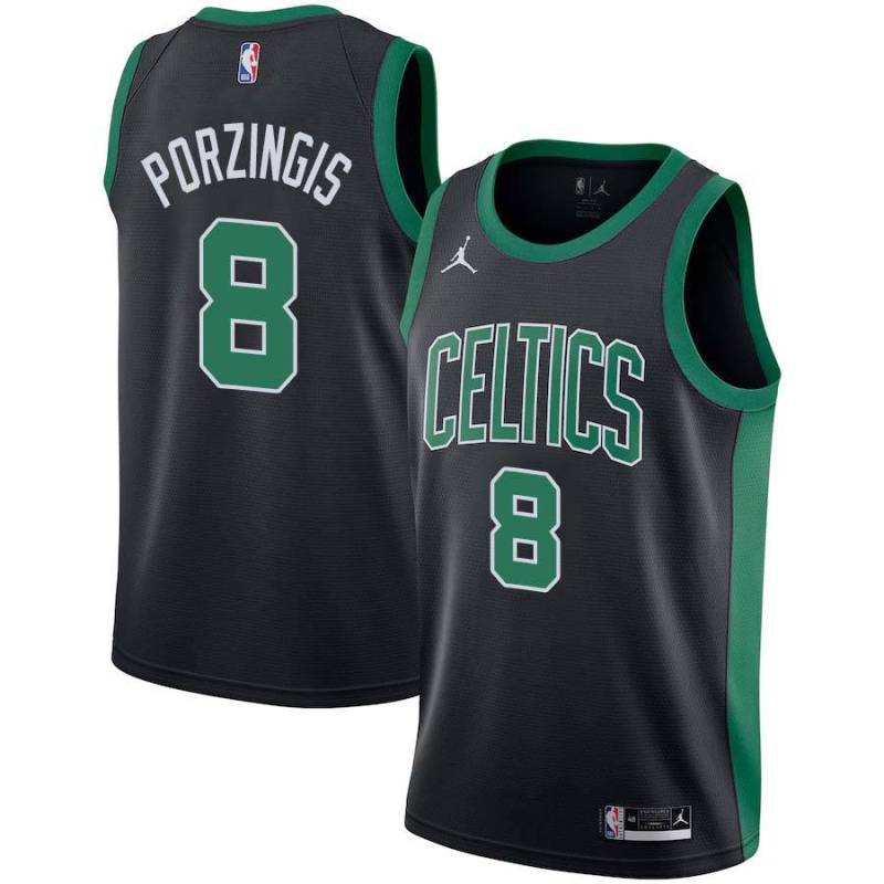 Black Kristaps Porzingis Celtics #8 Twill Jersey