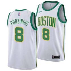 2018-19City Kristaps Porzingis Celtics #8 Twill Jersey