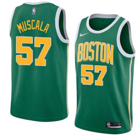 Green_Gold 2018-19 Earned Mike Muscala Celtics #57 Twill Jersey