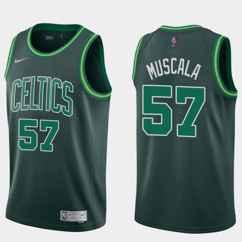 Dark Green 2020-2021 Earned Mike Muscala Celtics #57 Twill Jersey