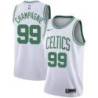 White Justin Champagnie Celtics #99 Twill Jersey