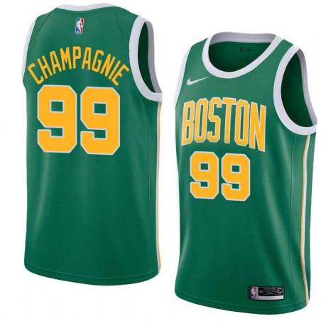 Green_Gold 2018-19 Earned Justin Champagnie Celtics #99 Twill Jersey