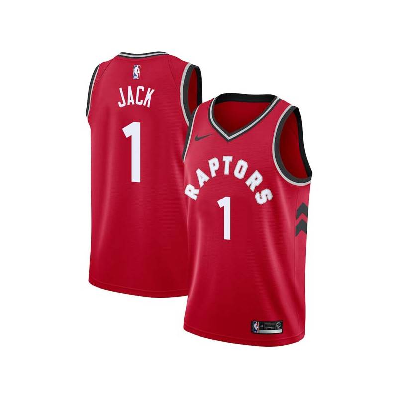 Red Jarrett Jack Twill Basketball Jersey -Raptors #1 Jack Twill Jerseys, FREE SHIPPING