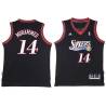 Black Throwback Nazr Mohammed Twill Basketball Jersey -76ers #14 Mohammed Twill Jerseys, FREE SHIPPING