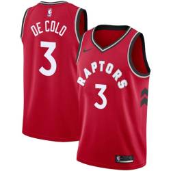 Red Nando De Colo Twill Basketball Jersey -Raptors #3 De Colo Twill Jerseys, FREE SHIPPING