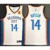 White with LOVES Sponsor Patch Jared Butler Thunder Twill Jersey Oklahoma City OKC #14