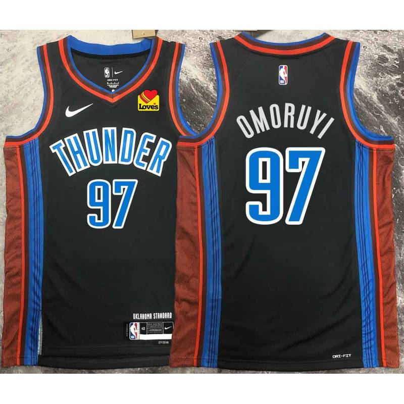 2022-23_City with LOVES Sponsor Patch Eugene Omoruyi Thunder Twill Jersey Oklahoma City OKC #97