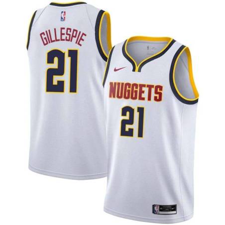 White Collin Gillespie Nuggets Twill Jersey Denver #21