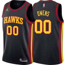 Black Red Owens Hawks Twill Jersey Atlanta #00