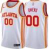 White Red Owens Hawks Twill Jersey Atlanta #00